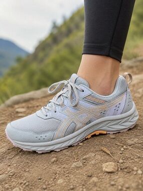 ASICS Gel Venture 9 Trail Running Shoes Women’s Size 9.5 Gray Lavender Peach